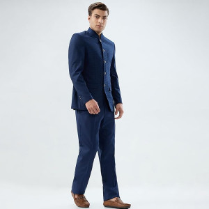 Contemporary Fit Dark Blue Suit For Men